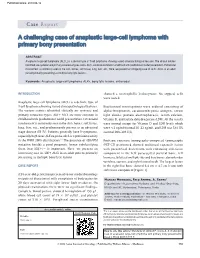 A Challenging Case of Anaplastic Large‑Cell Lymphoma with Primary Bony Presentation