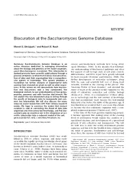 Biocuration at the Saccharomyces Genome Database