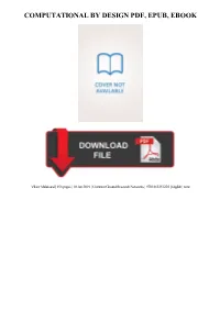 Computational by Design Pdf, Epub, Ebook