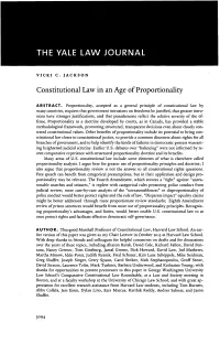 Constitutional Law in an Age of Proportionality