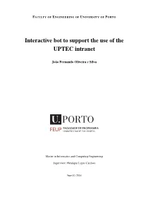 Interactive Bot to Support the Use of the UPTEC Intranet