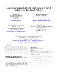Large-Scale Electronic Structure Calculations of High-Z Metals on the Bluegene/L Platform