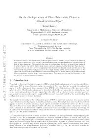 On the Configurations of Closed Kinematic Chains in Three