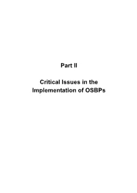 Part II Critical Issues in the Implementation of Osbps