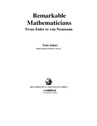 Remarkable Mathematicians