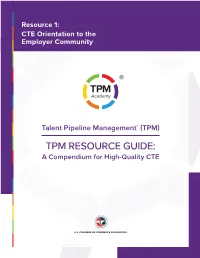 Resource 1: CTE Orientation to the Employer Community