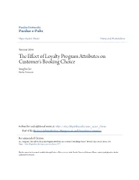 The Effect of Loyalty Program Attributes on Customer's Booking