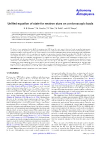 Unified Equation of State for Neutron Stars on a Microscopic Basis
