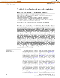 A Critical View of Metabolic Network Adaptations