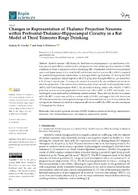 Changes in Representation of Thalamic Projection Neurons Within Prefrontal-Thalamic-Hippocampal Circuitry in a Rat Model of Third Trimester Binge Drinking