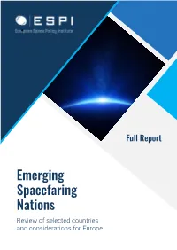 Emerging Spacefaring Nations Review of Selected Countries and Considerations for Europe