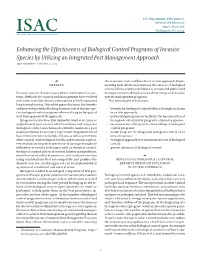 Enhancing the Effectiveness of Biological Control Programs of Invasive Species by Utilizing an Integrated Pest Management Approa