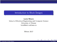 Introduction to Block Designs