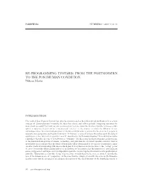RE-PROGRAMMING LYOTARD: from the POSTMODERN to the POSTHUMAN CONDITION William Martin