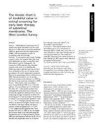 The Amsler Chart Is of Doubtful Value in Retinal Screening for Early Laser