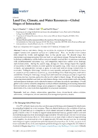 Land Use, Climate, and Water Resources—Global Stages of Interaction