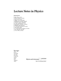 Lecture Notes in Physics