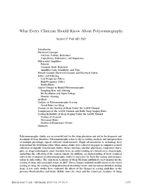What Every Clinician Should Know About Polysomnography