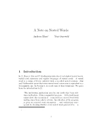 A Note on Nested Words
