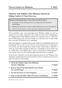 P 240/1 Process Control on Windows