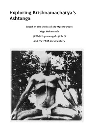Pages Exploring Krishnamacharya's Ashtanga Practice