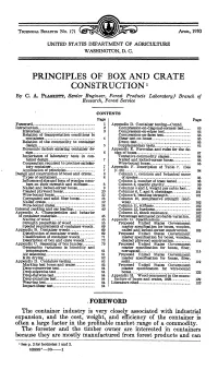 PRINCIPLES of BOX and CRATE CONSTRUCTION^ by C