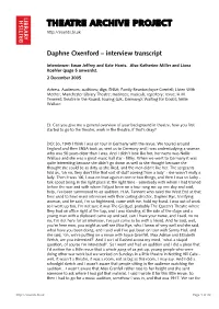 Theatre Archive Project: Interview with Daphne Oxenford