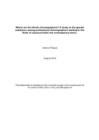 A Study on the Gender Imbalance Among Professional Choreographers Working in the Fields of Classical Ballet and Contemporary Dance