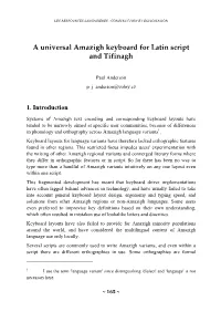 A Universal Amazigh Keyboard for Latin Script and Tifinagh