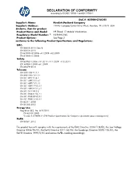 DECLARATION of CONFORMITY According to ISO/IEC 17050-1 and EN 17050-1