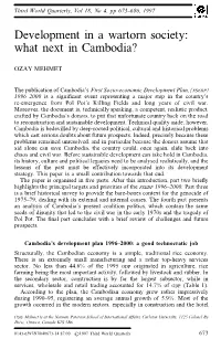 Development in a Wartorn Society: What Next in Cambodia?
