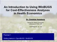 Getting Started in Openbugs / Winbugs