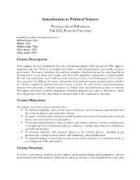 Introduction to Political Science