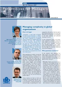 Managing Complexity in Global Organizations