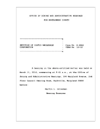 Office of Zoning and Administrative Hearings for Montgomery