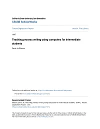 Teaching Process Writing Using Computers for Intermediate Students