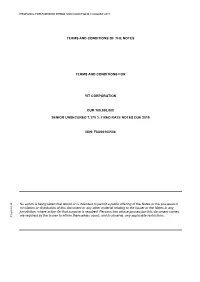 Terms and Conditions of the Notes Terms and Conditions