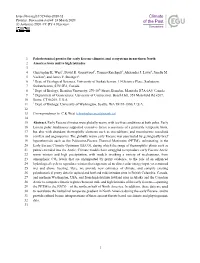 1 Paleobotanical Proxies for Early Eocene Climates and Ecosystems in Northern North 2 America from Mid to High Latitudes 3 4 Christopher K