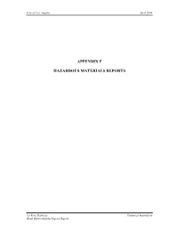 Appendix F Hazardous Materials Reports