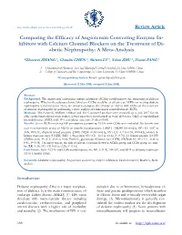 Comparing the Efficacy of Angiotensin Converting Enzyme In- Hibitors with Calcium Channel Blockers on the Treatment of Di- Abetic Nephropathy: a Meta-Analysis