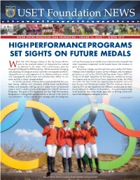 High Performance Programs Set Sights on Future Medals