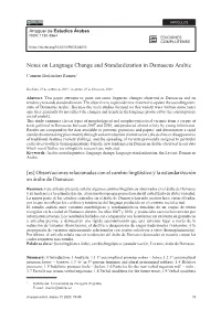 Notes on Language Change and Standardization in Damascus Arabic
