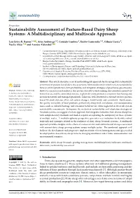 Sustainability Assessment of Pasture-Based Dairy Sheep Systems: a Multidisciplinary and Multiscale Approach