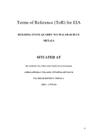 Terms of Reference (Tor) for EIA