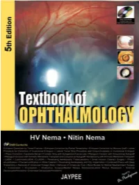 Textbook of Ophthalmology, 5Th Edition