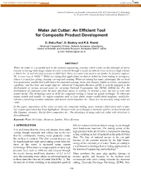 Water Jet Cutter: an Efficient Tool for Composite Product Development