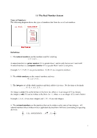 1.1 the Real Number System