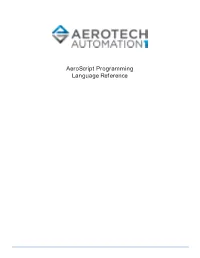 Aeroscript Programming Language Reference