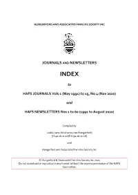 Draft HAFS Cumulative Index 1991