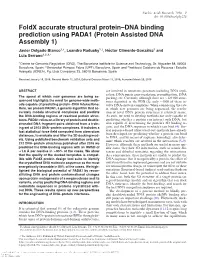 Foldx Accurate Structural Protein–DNA Binding Prediction